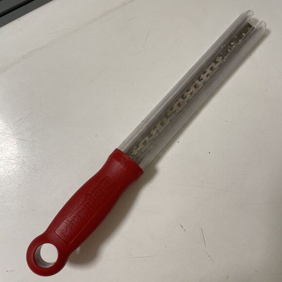Red Handled Coarse Microplane Coarse Grater Stainless Steel With Sheath 13" - Picture 1 of 7